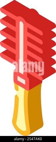 brosse pour vecteur d'icône isométrique de laine de chat propre. brosse pour signe de laine de chat propre. illustration de symbole isolé. brosse pour l'illustration vectorielle d'icône isométrique de laine de chat propre Illustration de Vecteur