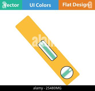 Icône de conception plate dans les couleurs de l'interface utilisateur. Illustration vectorielle.. Icône de conception plate du niveau de construction Illustration de Vecteur