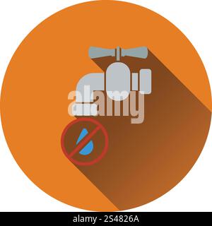 L'eau chute d'eau robinet avec icône. Modèle plat. Vector illustration. Illustration de Vecteur