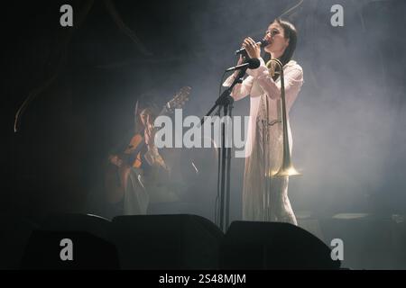 Madrid, Espagne. 10 janvier 2025. La chanteuse Rita payes se produit lors du concert au festival INVERFEST 2025 au Circo Price à Madrid 10 janvier 2025 Espagne crédit : Sipa USA/Alamy Live News Banque D'Images