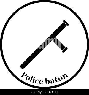 L'icône de baton. Cercle mince de conception. Vector illustration. Illustration de Vecteur