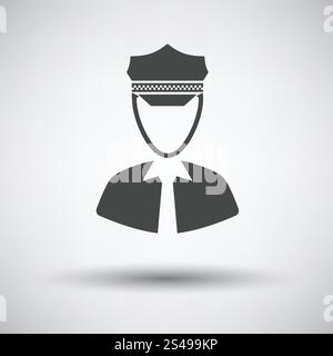 Chauffeur de taxi icône sur fond gris, ombre ronde. Vector illustration. Illustration de Vecteur