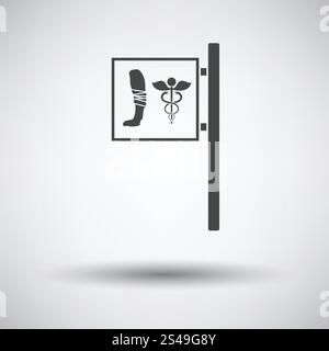 Clinique Vétérinaire icône sur fond gris avec ombre ronde. Vector illustration. Illustration de Vecteur