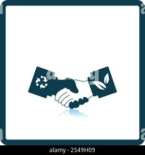 L'icône poignée écologique. Reflet de l'ombre. Vector illustration. Illustration de Vecteur