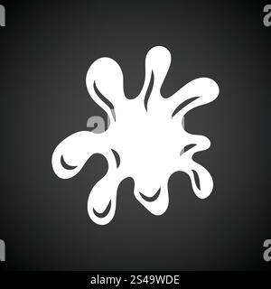 Blot peinture icône. Fond noir avec blanc. Vector illustration. Illustration de Vecteur