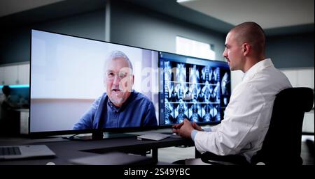 Technologie de visioconférence et formation en ligne pour médecin Banque D'Images