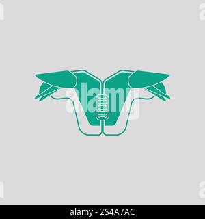 L'icône de protection poitrine de football américain. Avec fond gris vert. Vector illustration. Illustration de Vecteur