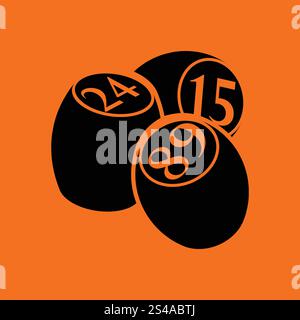 Bingo Kegs icon. Orange background with black. Vector illustration. Illustration de Vecteur