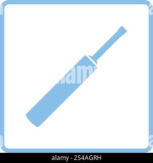 L'icône de cricket. Design cadre bleu. Vector illustration. Illustration de Vecteur