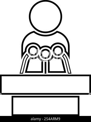 Homme parlant de l'icône de la tribune . Illustration de Vecteur