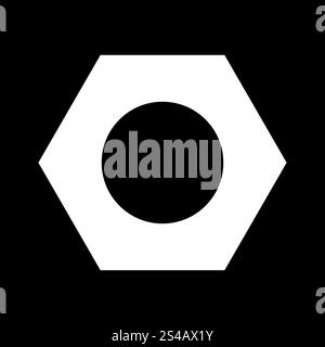 ECROU hexagonal icône de couleur blanche .. Écrou hexagonal C'est une icône de couleur blanche. Illustration de Vecteur