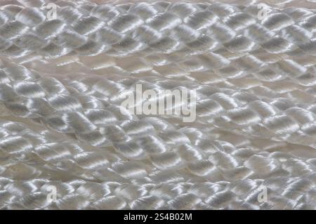 Gros plan de la corde en nylon blanc Banque D'Images