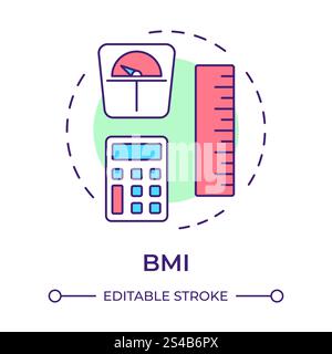 Icône de concept multicolore BMI Illustration de Vecteur