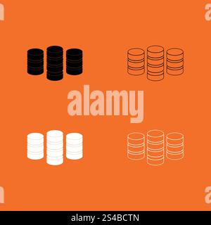 Pièces noir et blanc Set icône .. Pièces noir et blanc Set icône . Illustration de Vecteur