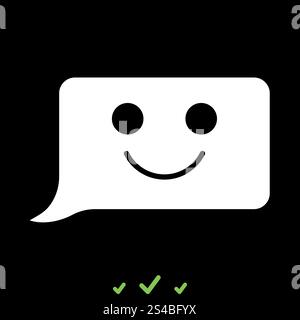 Commentaire sourire message C'est une icône blanche .. Commentaire sourire message C'est une icône blanche . Style plat Illustration de Vecteur
