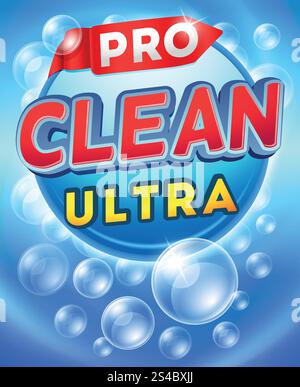 Conception de modèle vectoriel d'emballage de détergent. Conception de modèle vectoriel d'emballage de détergent. Détergent de marque en poudre, détergent d'étiquette nettoyant, exemple de détergent illustration en carton Illustration de Vecteur
