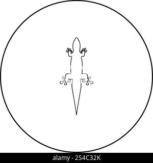Icône lézard couleur noir en cercle ou rondes vector illustration Illustration de Vecteur