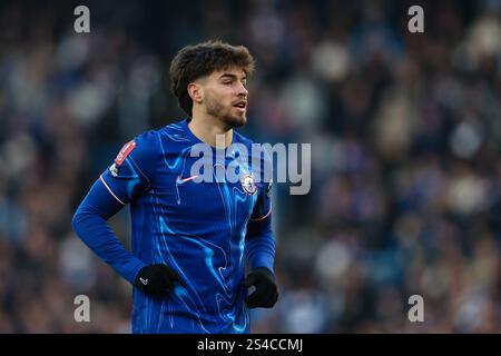 LONDRES, Royaume-Uni - 11 janvier 2025 : Marc Guiu de Chelsea lors du match de troisième tour de la FA Cup entre Chelsea FC et Morecambe FC à Stamford Bridge (crédit : Craig Mercer/ Alamy Live News) Banque D'Images