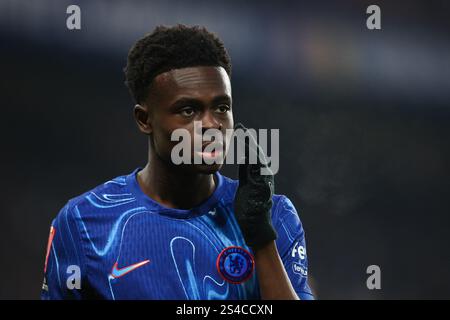 LONDRES, Royaume-Uni - 11 janvier 2025 : Tyrique George de Chelsea lors du match de troisième tour de FA Cup entre Chelsea FC et Morecambe FC à Stamford Bridge (crédit : Craig Mercer/ Alamy Live News) Banque D'Images