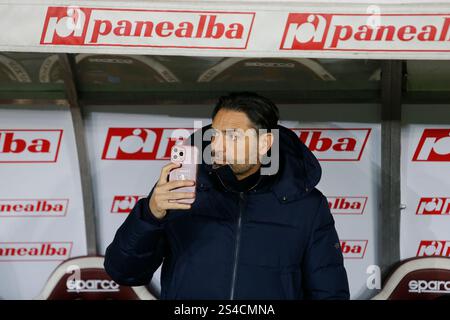 Turin, Italie. 11 janvier 2025. Davide Vagnati du Torino FC lors de la saison italienne Serie A 2024/25, match de football entre le Torino FC et le Juventus FC le 11 janvier 2025 au Stadio Olimpico « Grande Torino », Turin, Italie. Crédit : Nderim Kaceli/Alamy Live News Banque D'Images