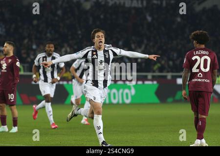 Turin, Italie. 11 janvier 2025. Kenan Yildiz (Juventus FC) célèbre lors du Torino FC vs Juventus FC, match de football italien Serie A à Turin, Italie, 11 janvier 2025 crédit : Agence photo indépendante/Alamy Live News Banque D'Images