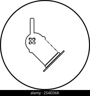 Projecteur lumière noire en couleur icône Contour rond cercle Illustration de Vecteur