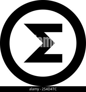 Icône Symbole somme en couleur noir cercle rond vector illustration Illustration de Vecteur