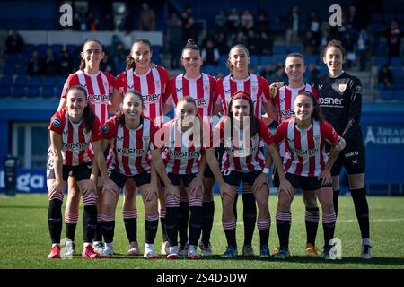 Barcelone, Espagne. 11 janvier 2025. Les joueurs de l'Athletic Club sont vus lors d'un match de Liga F entre le RCD Espanyol FEM et l'Athletic Club FEM à Ciutat Esportiva Dani Jarque. Score final : RCD Espanyol FEM 1:2 Athletic Club FEM. Crédit : SOPA images Limited/Alamy Live News Banque D'Images
