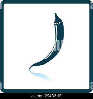 L'icône de piment. Reflet de l'ombre. Vector illustration. Illustration de Vecteur