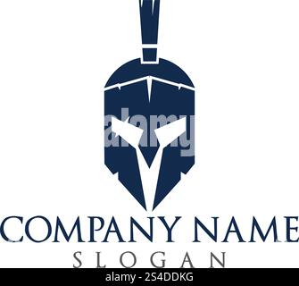 Logo spartiate. Old Vintage Antiquités vecteur conception guerrier spartiate Illustration de Vecteur