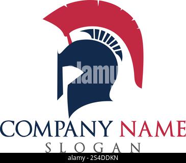 Logo spartiate. Old Vintage Antiquités vecteur conception guerrier spartiate Illustration de Vecteur