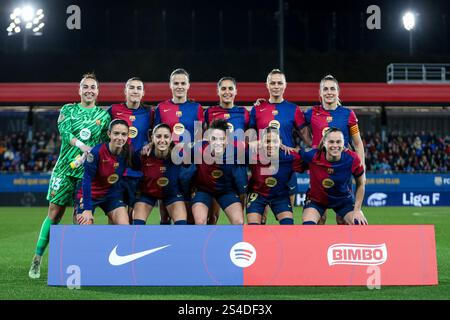 Barcelone, Espagne. 11 janvier 2025. Barcelone, Espagne, 11 janvier 2025 : joueurs du FC Barcelone lors du match de football de Liga F entre le FC Barcelone et le FC Levante Badalona au stade Johan Cruyff de Barcelone, Espagne (Judit Cartiel/SPP) crédit : SPP Sport Press photo. /Alamy Live News Banque D'Images