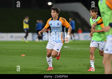 Valdebebas, Madrid, Espagne. 11 janvier 2025. 7 GONZALO GARCIA TORRES, lors du match Primera Federacion EspaÃ±ola entre Real Madrid-Castilla et CD Alcoyano au stade Alfredo Di Stefano à Madrid, en Espagne, le 11 janvier. (Crédit image : © Oscar Manuel Sanchez/ZUMA Press Wire) USAGE ÉDITORIAL SEULEMENT! Non destiné à UN USAGE commercial ! Banque D'Images