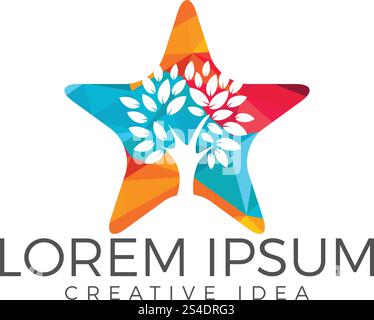 Logo Star Tree. Illustration de Vecteur