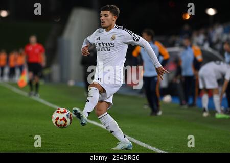 Valdebebas, Madrid, Espagne. 11 janvier 2025. 23 YOUSSEF ENRIQUEZ LEKHEDIM, lors du match Primera Federacion EspaÃ±ola entre Real Madrid-Castilla et CD Alcoyano au stade Alfredo Di Stefano de Madrid, en Espagne, le 11 janvier. (Crédit image : © Oscar Manuel Sanchez/ZUMA Press Wire) USAGE ÉDITORIAL SEULEMENT! Non destiné à UN USAGE commercial ! Banque D'Images