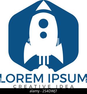 Vector Rocket Design logo, éléments, icônes, symboles, résumé, définir, façonner avec Flat style Design. Illustration vectorielle Illustration de Vecteur