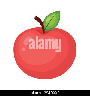 Pomme rouge. Illustration vectorielle dans un style plat. Illustration de Vecteur
