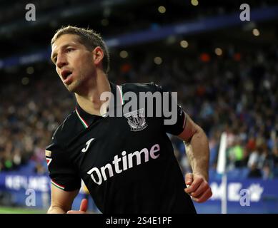 Sabadell, Barcelone, Espagne. 11 janvier 2025. Barcelone Espagne 11.01.2025 Darko Brasanac (Leganes) regarde lors de la Liga EA Sports entre Espanyol et Leganes au stade RCDE le 11 janvier 2025 à Barcelone. (Crédit image : © Xavi Urgeles/ZUMA Press Wire) USAGE ÉDITORIAL SEULEMENT! Non destiné à UN USAGE commercial ! Banque D'Images