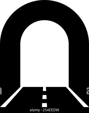 Tunnel du métro avec l'icône de voiture de route couleur noir style télévision illustration vectorielle simple image Illustration de Vecteur