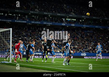 Barcelone, Espagne. 11 janvier 2025. Vue générale à l'intérieur du stade lors d'un match de la Liga EA Sports entre le RCD Espanyol et le CD Leganes au Stage Front Stadium de Barcelone, Barcelone, Espagne, le 11 janvier 2025. Photo de Felipe Mondino crédit : Agence photo indépendante/Alamy Live News Banque D'Images