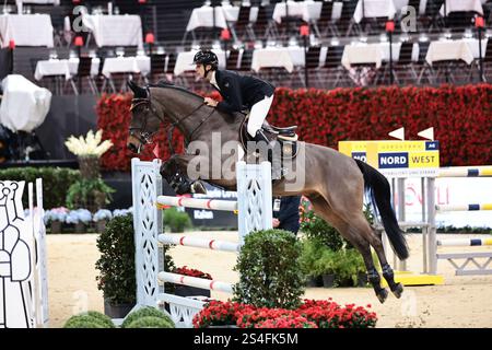 Bâle, Suisse. 12 janvier 2025. Zacharie Luyet de Suisse avec Kalan lors du Prix des talents équestres suisses - finale U25 au Longines CHI Classics Basel le 12 janvier 2025, Bâle, Suisse (photo de Maxime David - MXIMD Pictures) crédit : MXIMD Pictures/Alamy Live News Banque D'Images