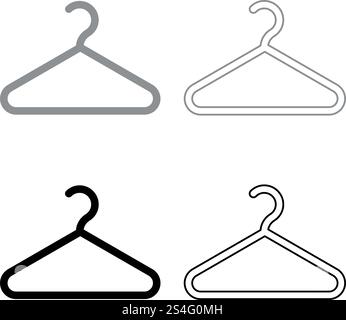 Cintre cintre noir Icon Set vector illustration couleur gris style plat simple image Illustration de Vecteur