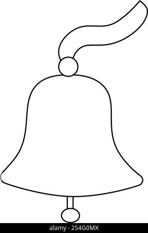 Illustration de la ligne graphique de la cloche de notification. Symbole d'alarme vectorielle avec icône de cloche. Icône de rappel de sonneries , signe de message entrant dans la boîte de réception. Illustration de Vecteur