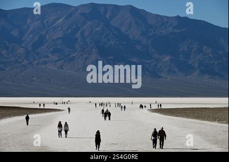 Badwater Basin, Death Valley, Californie, Nevada, États-Unis Banque D'Images