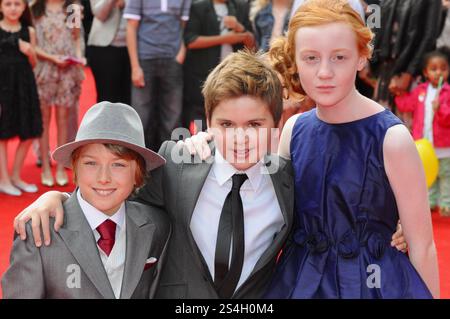 Ross Marron, Theo Stevenson, Scarlett Stitt, première mondiale de Horrid Henry, BFI Southbank, Londres, Royaume-Uni Banque D'Images