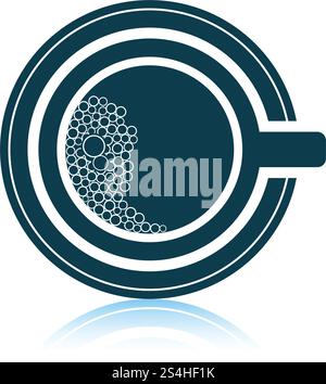 Icône représentant une tasse de café. Reflet de l'ombre. Vector illustration. Illustration de Vecteur