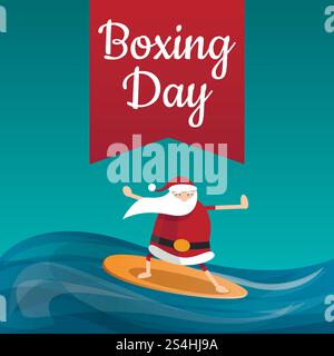 Fond de concept de jour de boxe du Père noël. Illustration de dessin animé de fond de concept de vecteur de jour de boxe de père noël pour la conception de Web. Fond de concept de jour de boxe du Père noël, style de bande dessinée Illustration de Vecteur