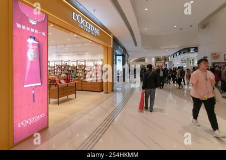 HONG KONG, CHINE - 01 FÉVRIER 2019 : devanture du magasin L'Occitane à Hong Kong. Banque D'Images