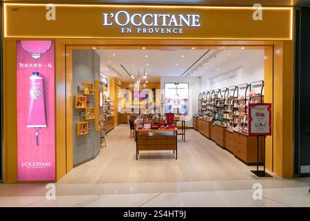 HONG KONG, CHINE - 01 FÉVRIER 2019 : devanture du magasin L'Occitane à Hong Kong. Banque D'Images