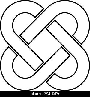 Celtic knot aperçu l'icône couleur noir style télévision illustration vectorielle simple image Illustration de Vecteur